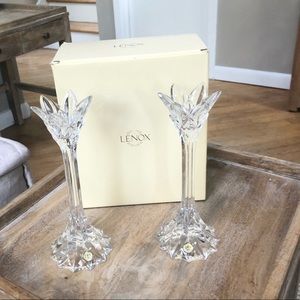 Lenox Shooting Star 9” Crystal Candlesticks